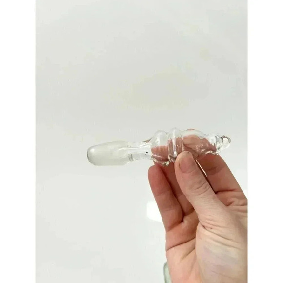 Antique Victorian 19th century green Handblown Vintage Glass Decanter w/ Stopper - Picture 8 of 10